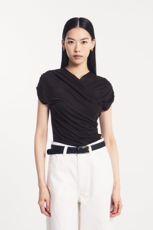 Indie Wrap Top in Bitter Chocolate